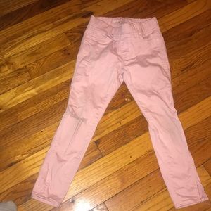 Light pink distressed jeans ankle jeans